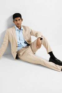 Cortefiel Slim fit suit trousers made from recycled materials Brown