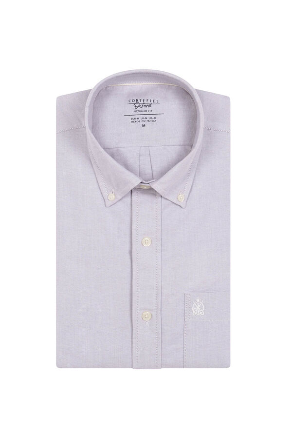 Cortefiel Camisa oxford liso Gris