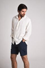 Cloking Bermuda de linho cargo Azul