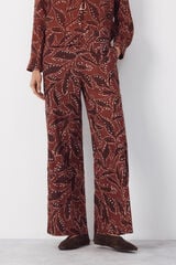 Cortefiel Printed linen trousers Nude