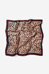 Vilanova Bandana de cetim com estampa de leopardo Castanho