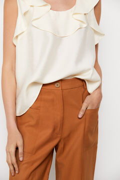 Cortefiel Trousers with pockets Brown