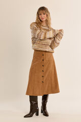 Molly Bracken Striped print jumper Beige