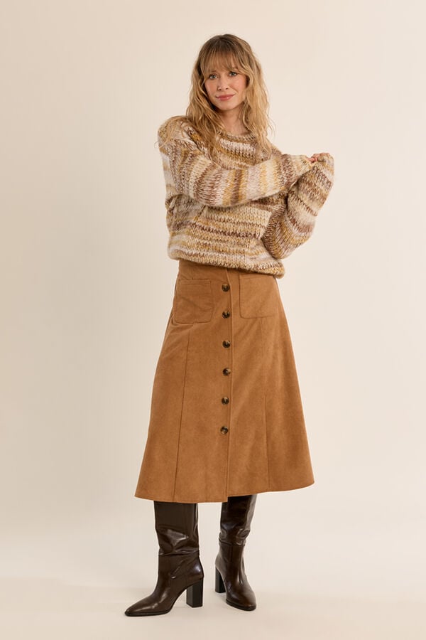 Molly Bracken Striped print jumper Beige