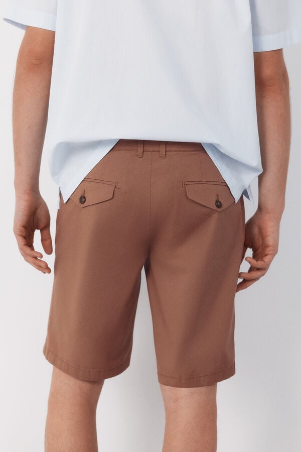 Cortefiel Printed chino Bermuda shorts Camel