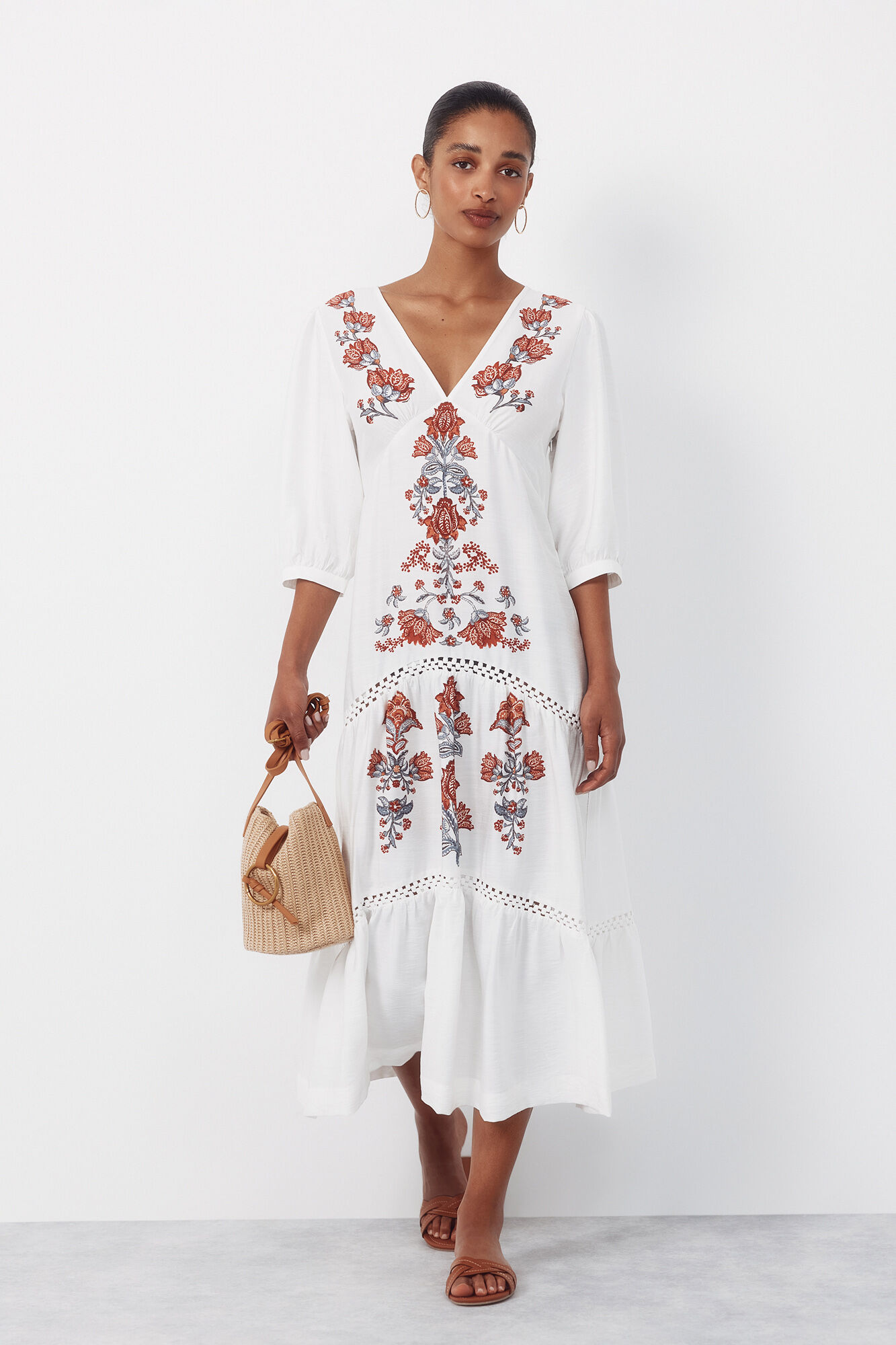 Cortefiel Bandolera rafia arandela