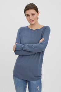 Cortefiel Long-sleeved basic T-shirt  Blue