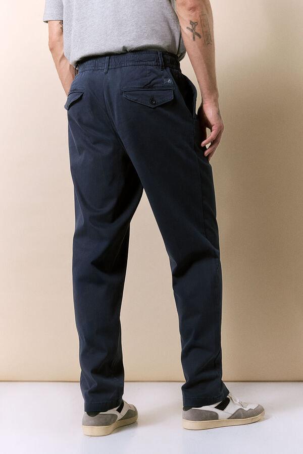 OOTO Pleated drawstring trousers Blue