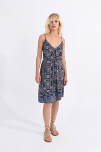 Cortefiel Short strappy dress with printed motif Multicolour