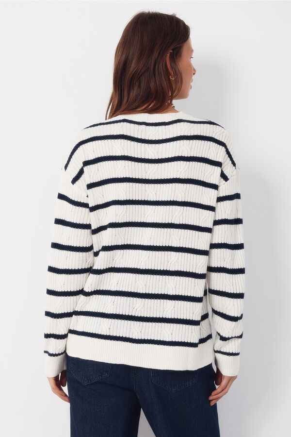 Cortefiel Soft feel jumper Printed white