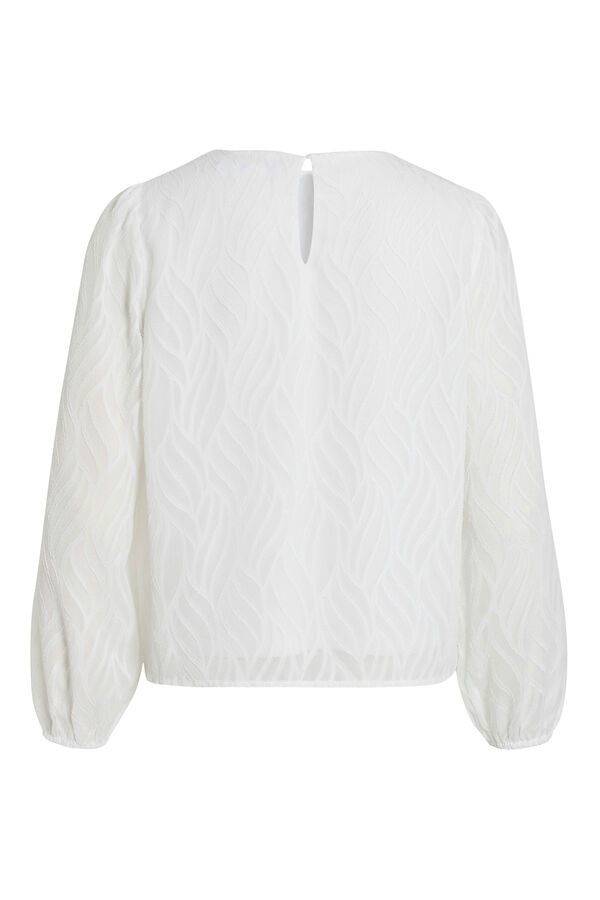 Vila Blusa de manga comprida com gola redonda Branco