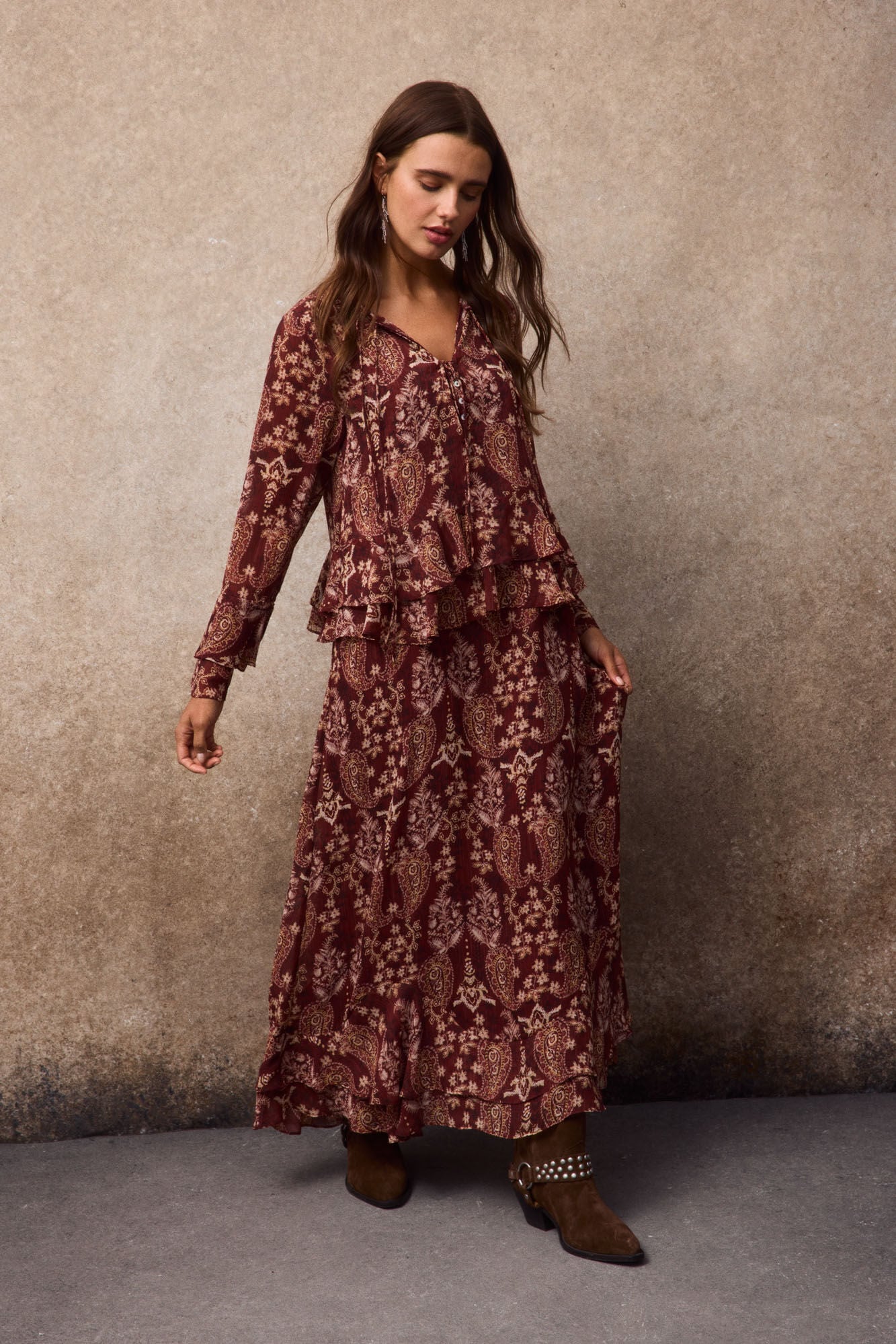 Slowlove Printed fluid dress