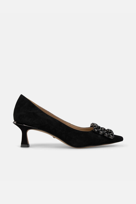 Zapato tacón ante con adorno