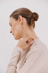 Cortefiel Top rhombus structure Beige