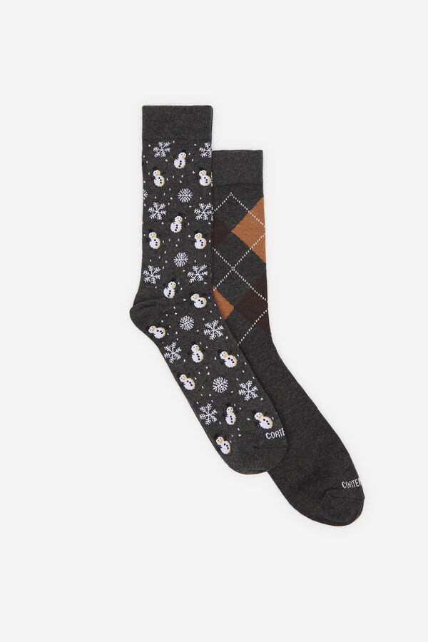 Cortefiel Box of 2 gift socks Dark grey