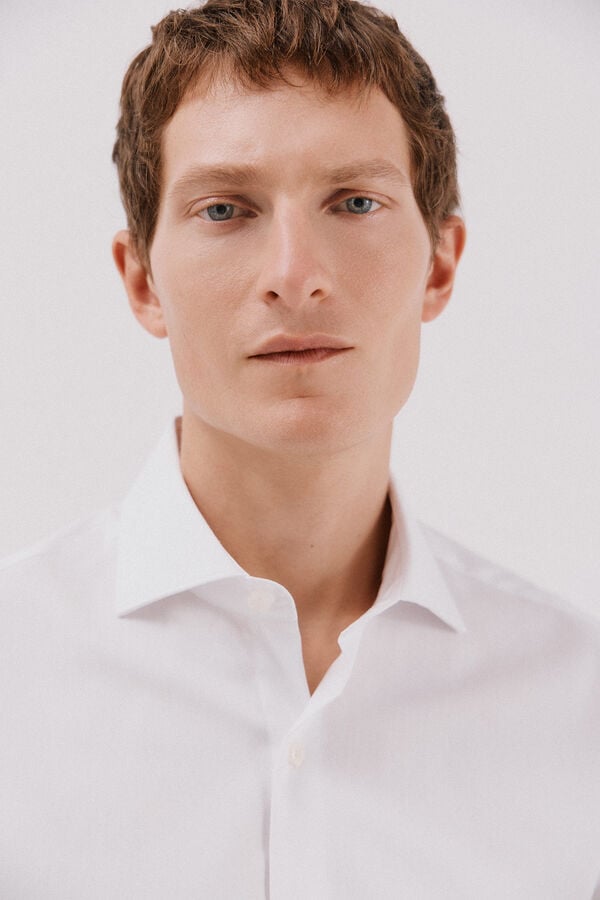 Cortefiel Plain easy-iron dress shirt White