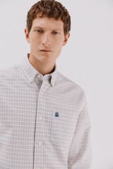 Cortefiel Camisa oxford xadrez Ecru