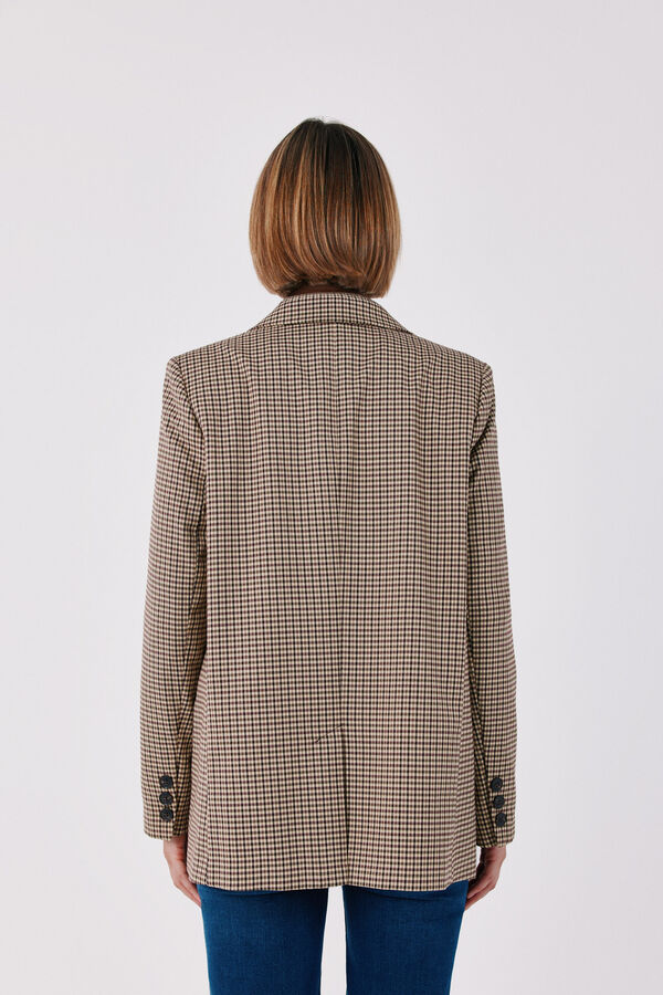 Cortefiel Checked fabric women's blazer Maroon