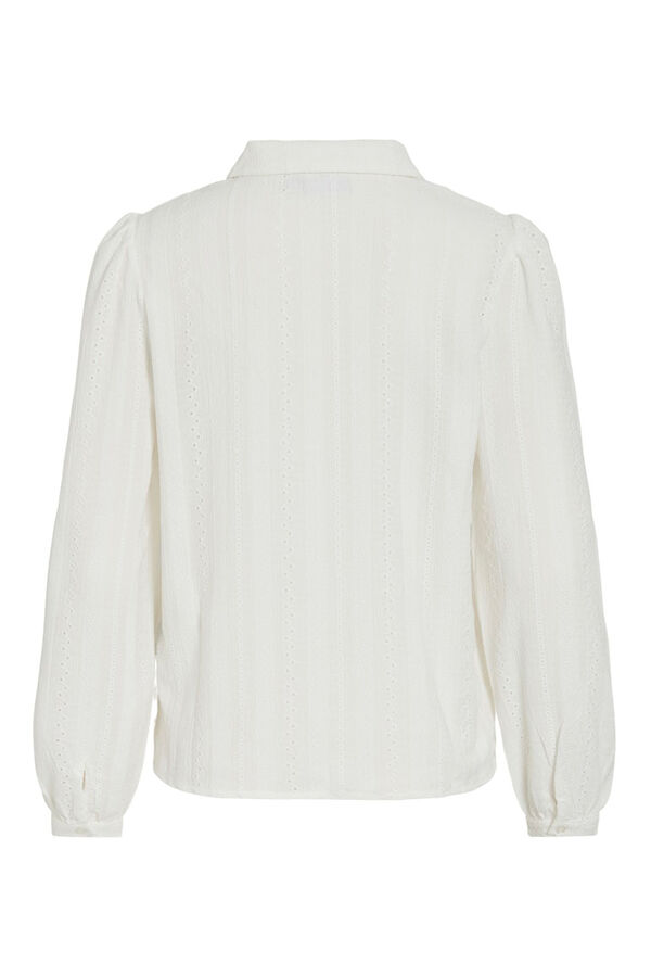 Vila Camisa manga comprida com bordado ingl&ecirc;s Branco