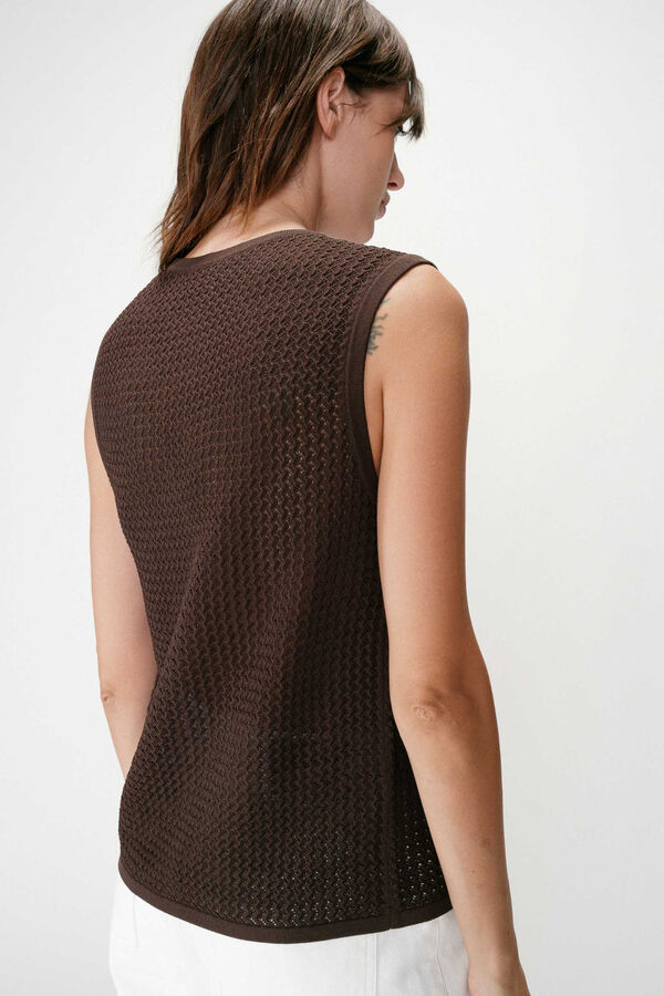 Grace & Mila Colete em malha ajurada Wayne Castanho