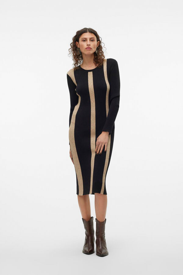 Vero Moda Vestido midi de malha  Preto