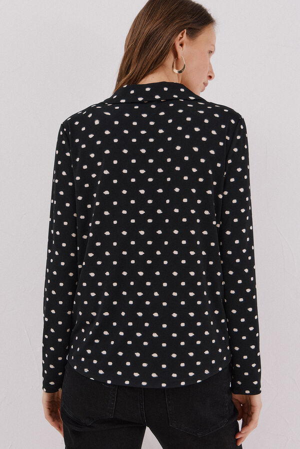 Cortefiel Polo shirt neck t-shirt Printed grey