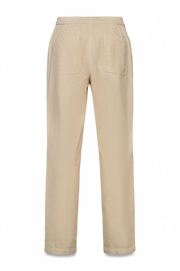 OOTO Calças de veludo veludo com elástico Tostado