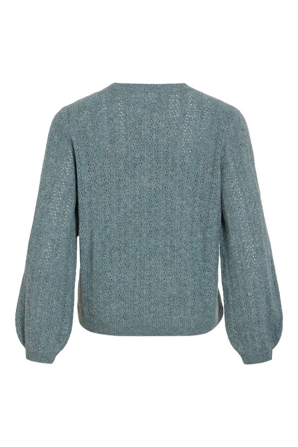 Vila Openwork knit jumper Dark green