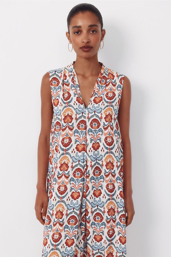 Cortefiel Fluid sleeveless dress Multicolour