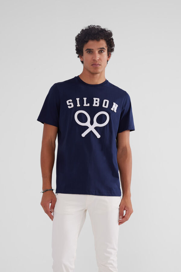 Silbon Blue racket branded T-shirt Blue