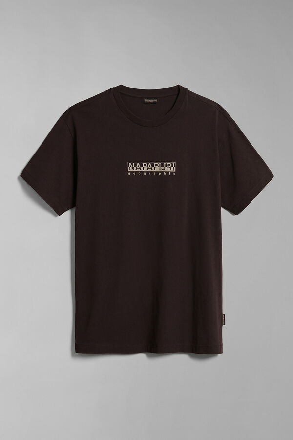Cortefiel Box short-sleeved T-shirt Dark brown