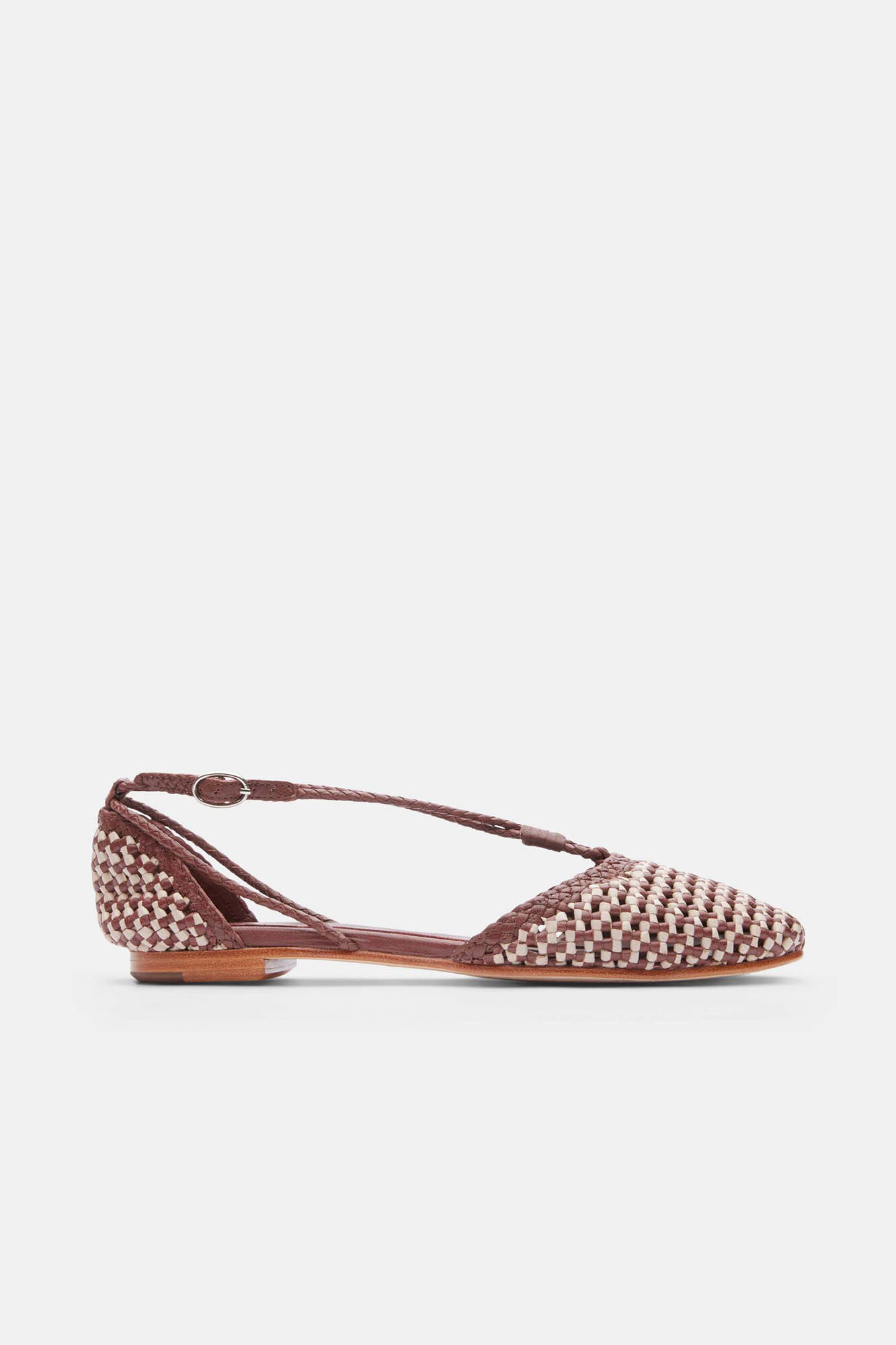 Multicoloured braided lambskin ballet flats Women s shoes