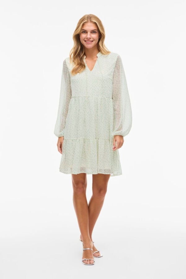 Vila Vestido curto de chiffon Azul