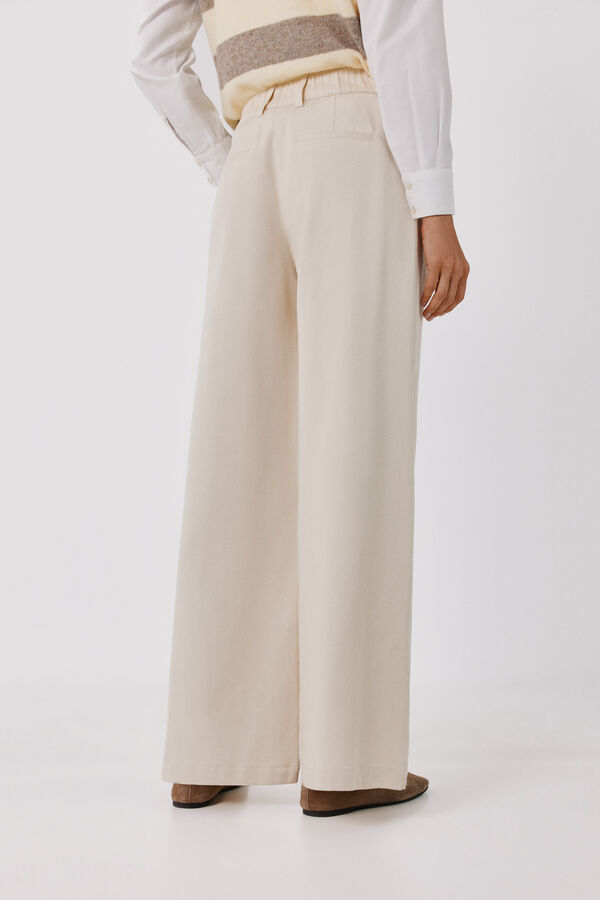 Cortefiel Women's serge trousers Ivory