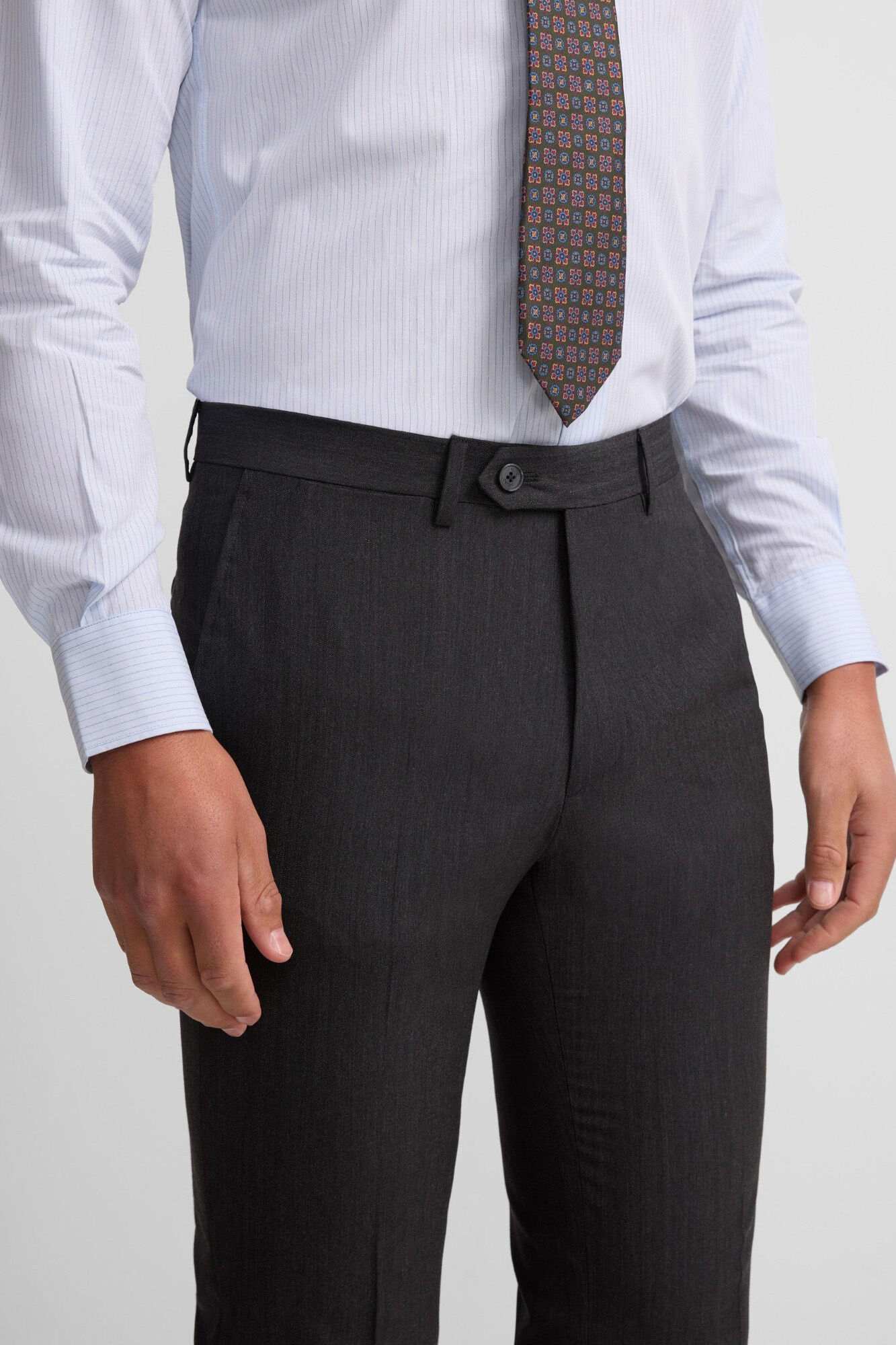 Silbon Cal&ccedil;a cl&aacute;ssicas de terno em espinha de espiga