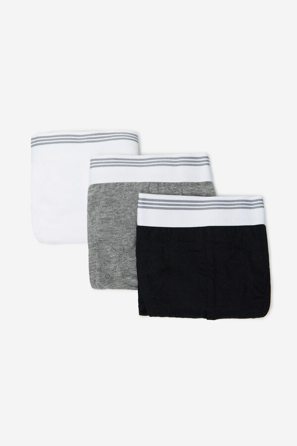 Cortefiel Pack of 3 jersey-knit briefs Black