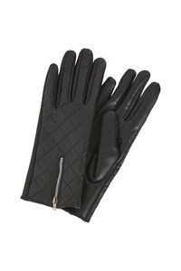 Cortefiel Faux leather gloves Black