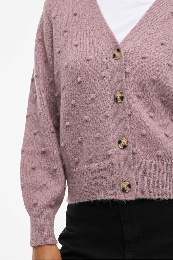 Vila Casaco de malha de malha com malha Subiu