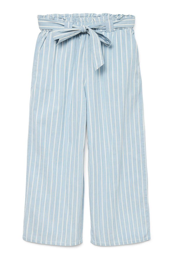 Vero Moda Calças largas às riscas Azul