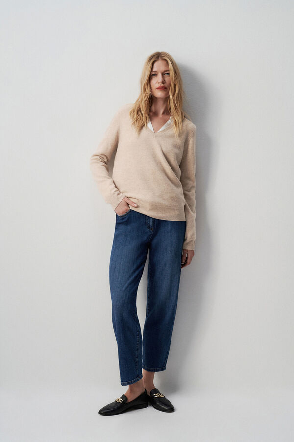 Cortefiel Marianne 100% cashmere sweater Beige