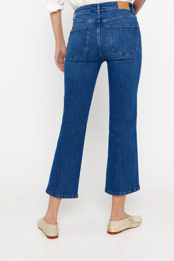 Cortefiel Cropped bell-bottom jeans Blue