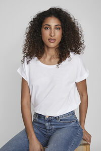 Cortefiel Short-sleeved cotton T-shirt White