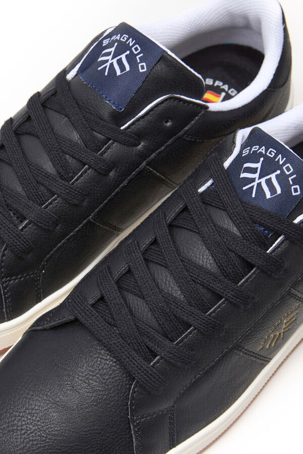 Spagnolo Men's casual tennis sneakers Black