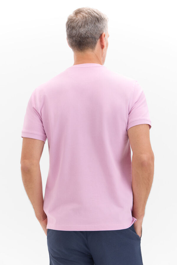 Cortefiel Camiseta básica piqué Pink