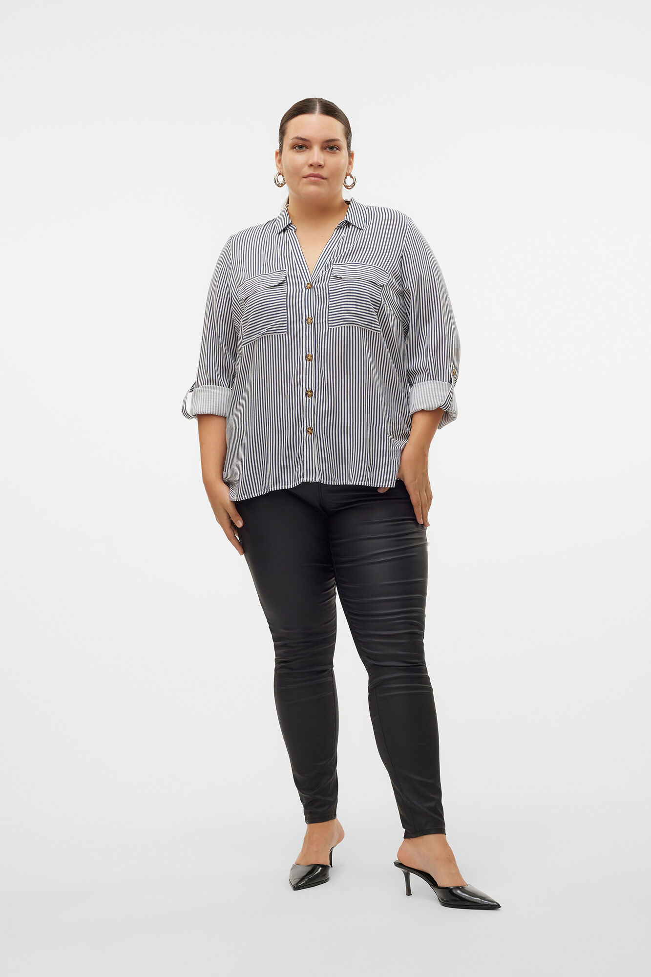 Pantalon encerado talla grande Pantalones de mujer Cortefiel