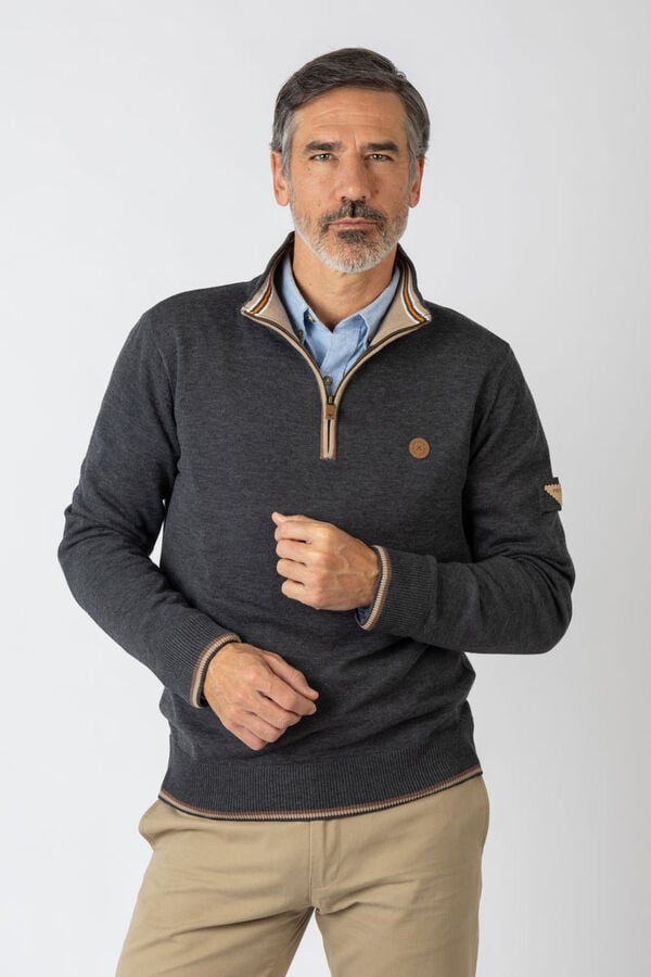 Privata Camisola básico de gola redonda Cinzento