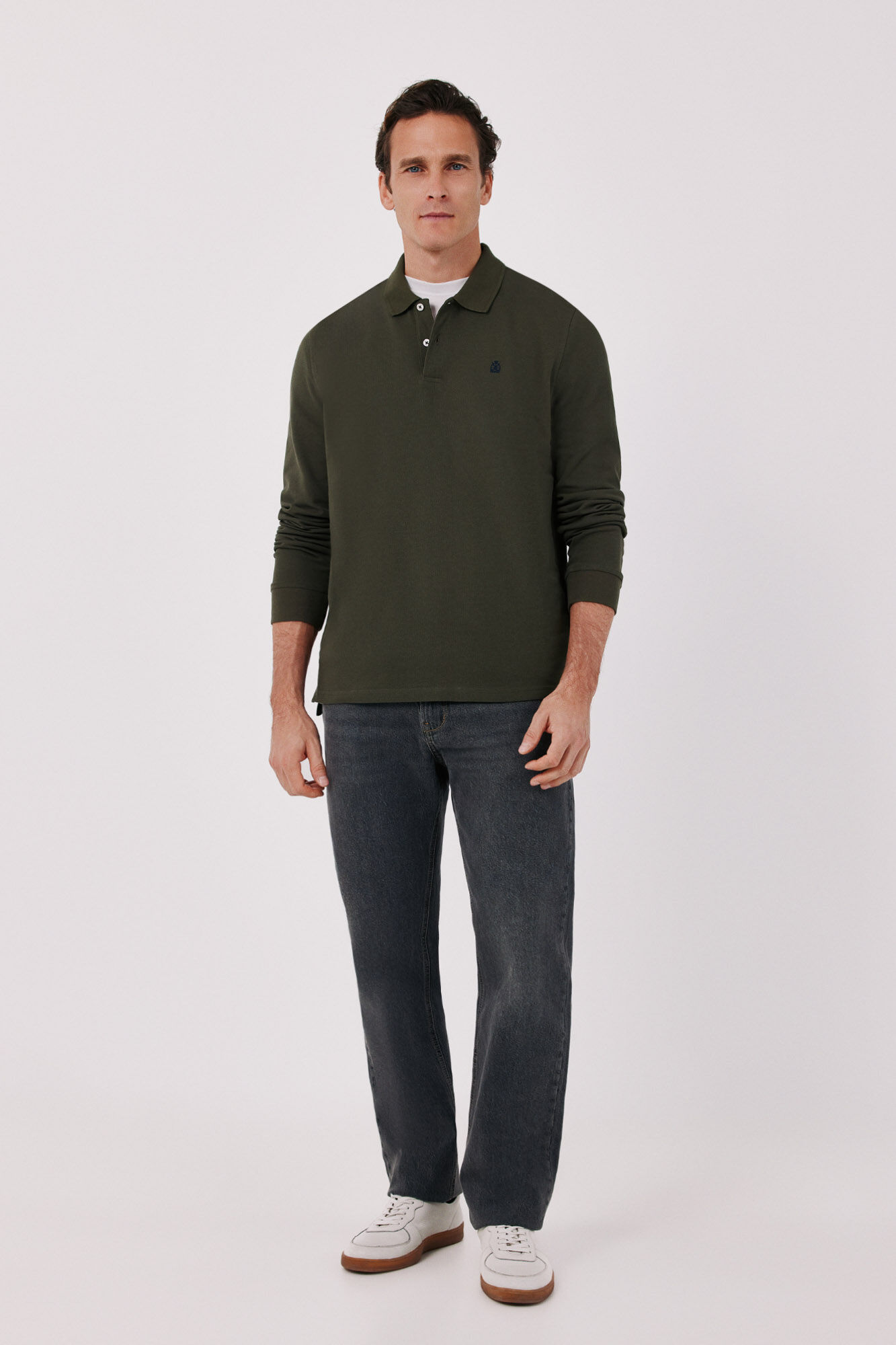 Cortefiel Basic long sleeve polo shirt