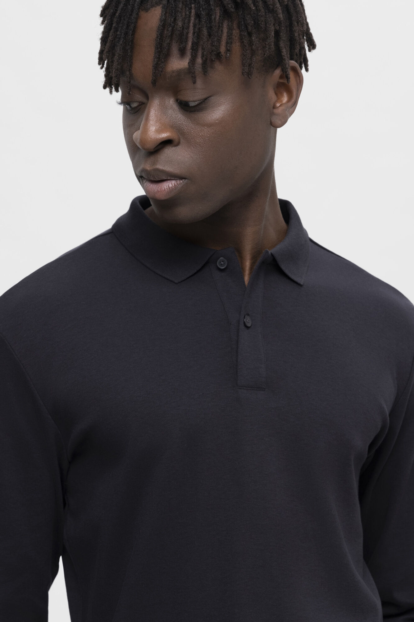 Long sleeved recycled cotton polo shirt. Men s polo shirts Cortefiel