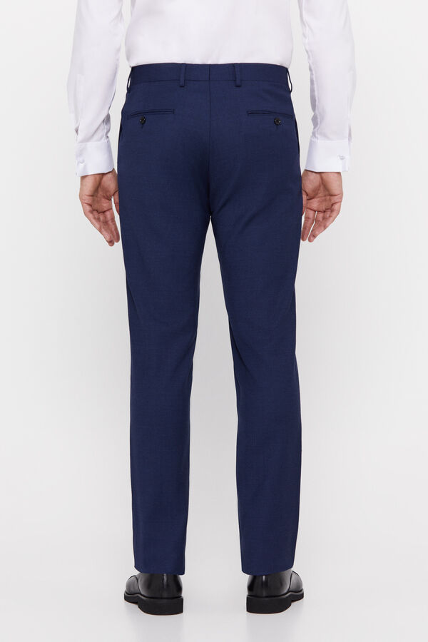 Cortefiel Tailored fit birdseye trousers Blue