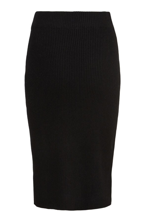 Cortefiel Jersey-knit pencil skirt Black